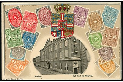 Danske frimærker og prospekt af Aarhus Postkontor. C.M.B. no. 770.
