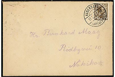 20 øre Chr. X på brev med langt indhold dateret i Øsby annulleret med bureaustempel Haderslev - Aarøsund Havn T.18 d. 11.9.1923 til Nakskov.