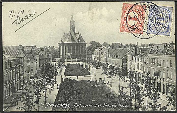 Parti fra Torvet i s-Gravenhage, Holland. Trenkler no. 185.