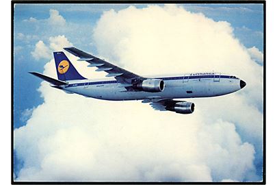 Airbus A300 fra Lufthansa. Reklamekort.