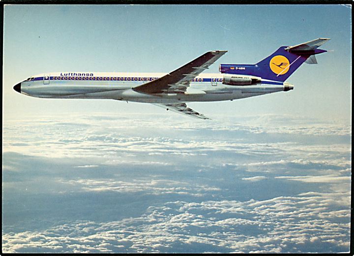 Boeing 727 D-ABHI Mönchengladbach fra Lufthansa. Reklamekort.