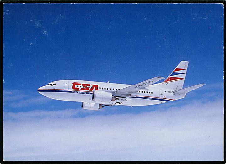 Boeing 737-500 OK-XGD fra Czech Airlines. Reklamekort.
