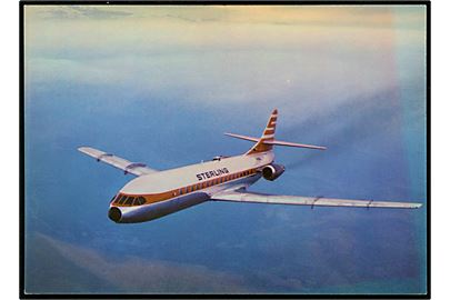 Sud Aviation Caravelle Super B fra Sterling Airways. Reklamekort u/no.