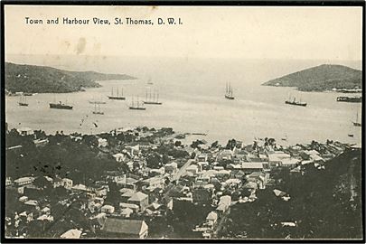D.V.I., St. Thomas, udsigt over by og havn. Lightbourn u/no.