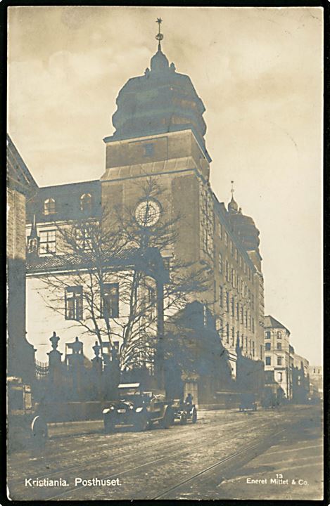 Kristiania, posthuset og automobil Mittet & Co. no. 13.