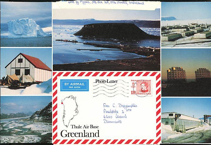 1,30 kr. Margrethe på Thule Air Base Photo Letter stemplet Dundas d. 8.7.1980 til Åbenrå, Danmark.
