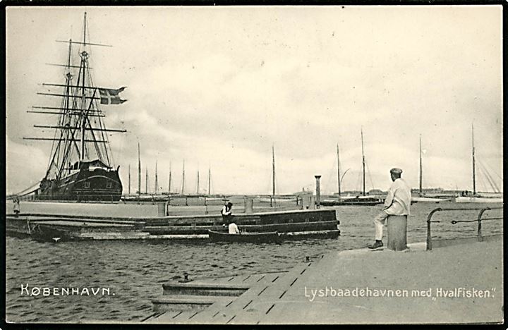 Købh., Lystbådehavnen med tidl. Grønlandsskib Hvalfisken benyttet som klubhus for KAS (Københavns Amatør Sejlklub) 1902-1915. A. Vincent no. 130.