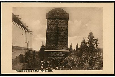 Hørup kirkegård med mindestem for faldne sønderjyder under 1. verdenskrig. Fr. Biehl u/no.