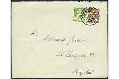 5 øre og 10 øre Bølgelinie på brev annulleret med brotype Ic stempel Taastrup d. 2.8.1933 til Ringsted.
