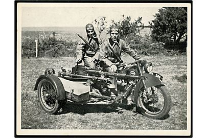Kampene d. 9.4.1940. Motorcykel med den berømte Danske 20 mm Maskinkanon. Fotograf Th. Christesen. Svagt hjørne knæk.