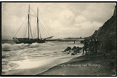 Etna, skonnert af Esbjerg strandet ved Bovbjerg d. 26.2.1908. H. Riegels no. 18110