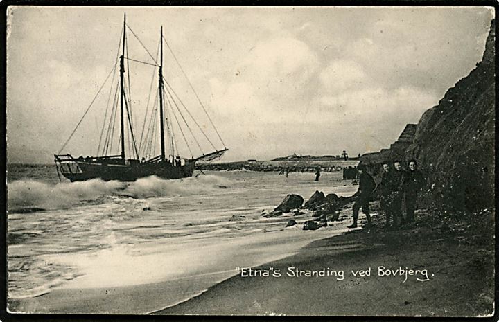 Etna, skonnert af Esbjerg strandet ved Bovbjerg d. 26.2.1908. H. Riegels no. 18110