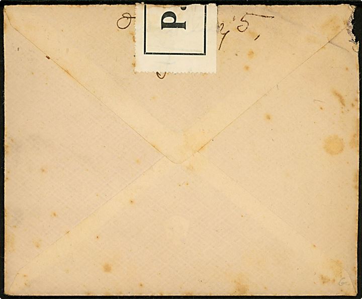 10 øre Chr. X i parstykke på brev fra København d. 6.8.1948 til indsat kvinde adresseret Postboks 40, Glostrup. Censurbanderole P.H. (= Psykopatanstalten i Herstedvester). Nusset med skjolder.