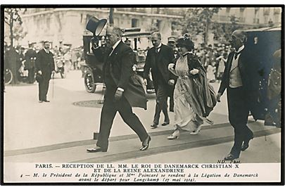 Gæster ankommer til Chr. X og Dr. Alexandrine's reception i Paris d. 17.5.1914.