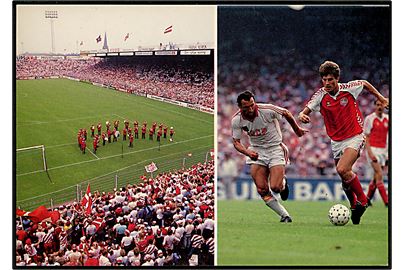 Fodbold Landskamp Danmark - USSR d. 5.6.1985 i Københavns Idrætspark. Danmark vandt 4-2. JAtryk u/no.