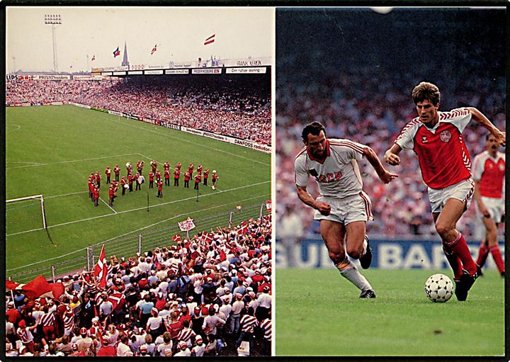 Fodbold Landskamp Danmark - USSR d. 5.6.1985 i Københavns Idrætspark. Danmark vandt 4-2. JAtryk u/no.