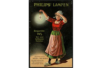 Reklame. Philips' Lampen. Generalagent Axel Schou, København. U/no.