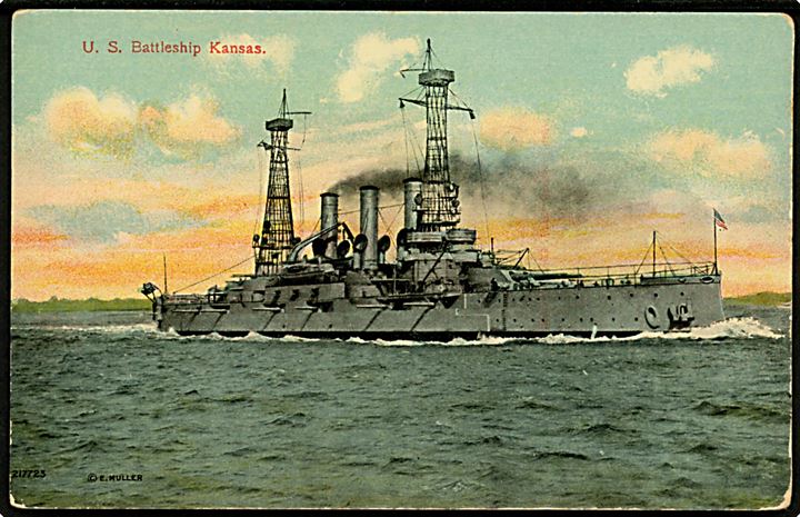 Battleship USS Kansas. No. 217723.