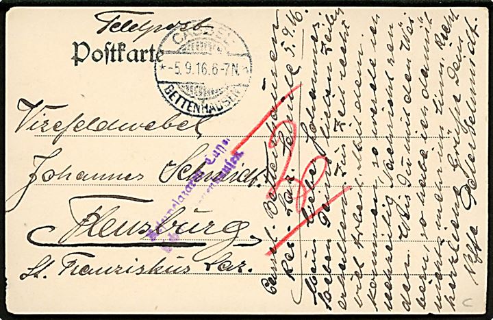 Cassel. Avisudklip med indsat motiv fra Köningsplatz. Ferdinan Löser & Co. no. 5365. Kortet sendt som Feltpostkort i 1916. 