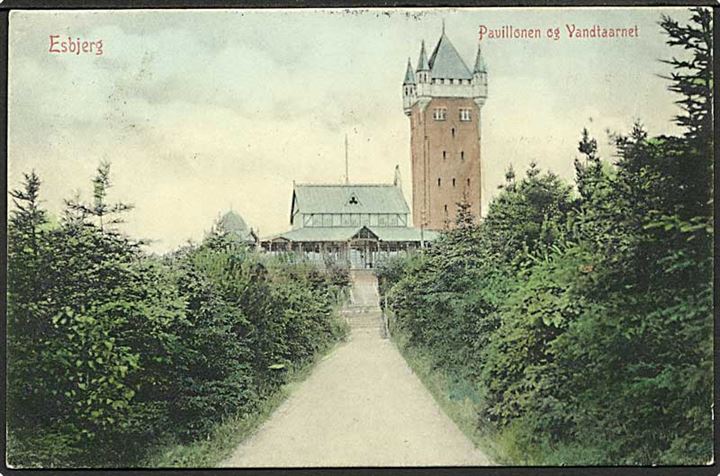 Pavillonen og vandtaarnet i Esbjerg. W.K.F. no. 1243.