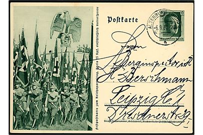 Reichsparteitag 1937 illustreret helsagsbrevkort med parade.