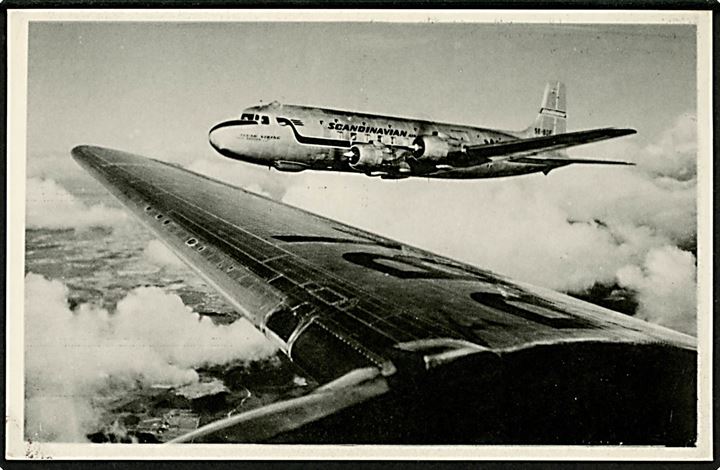 Douglas DC-6 SE-BDF Alvar Viking fra SAS. Lufthavns-Kiosken no. 8049.