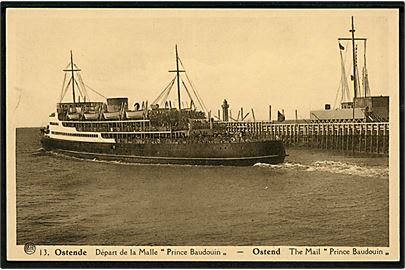 Prince Baudouin, færge afgår fra Ostende. No. 13.
