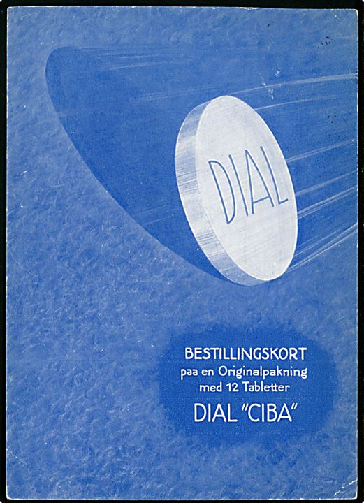 5 øre Bølgelinie på reklame tryksags-kort (Dial Ciba tabeletter) annulleret med brotype IIIc Ruds-Vedby d. 26.2.1934 til København.
