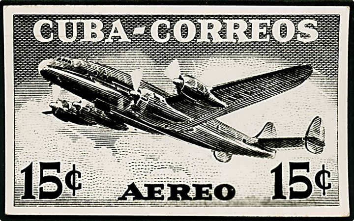 Lockheed Super Constellation. Cubansk uadresseret FDC-maxikort med 15 c. luftpost stemplet Habana d. 22.5.1953.