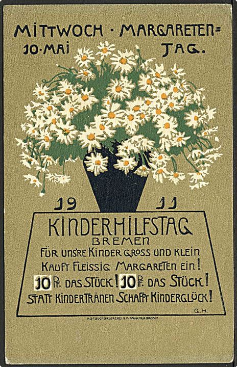 Marguerit dag under børnehjælpsdagen i Bremen 1911, Tyskland. H.M. Hauschild u/no.