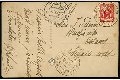 5 mk. Arbejder på brevkort fra Kolga-Jaani d. 1.9.1925 til Viljandi.