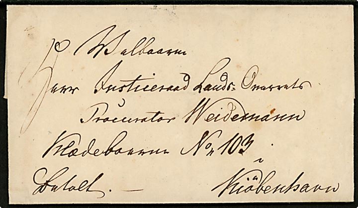1828. Francobrev påskrevet Betalt med fuldt indhold fra Lemvig Apotek d. 22.12.1828 til Kiöbenhavn. 