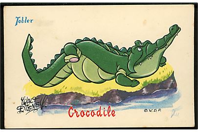 Walt Disney. Krokodille (Peter Pan). Fransk reklame for “Tobler” chokolade. Georges Lang, Paris u/no.