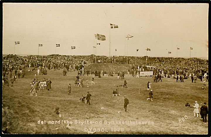 Dybbøl Banke. Det nordiske Skytte og Gymnastikstævne 1928. Fotokort no. 580.