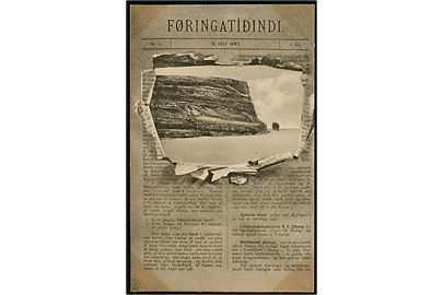 Færøerne. Føringatidindi anno 1897. A. Brend no. 304305. Spor i hjørnerne efter indsætning i postkort album!