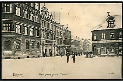 Esbjerg. Kongensgade ved Torvet med Flensborg Lagers Udsalg. No. 4488.