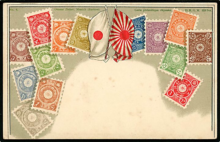 Frimærkekort Japan. Ottmar Zieher no. 4.