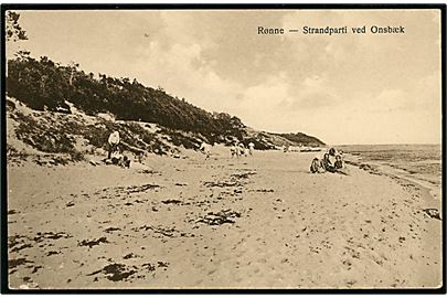 Rønne, strandparti ved Onsbæk. F. Sørensen no. 495.
