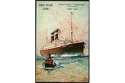 Pennland, S/S, Red Star Line. Tegnet af Charles Dixon.