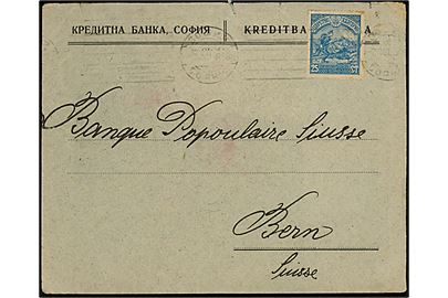 25 st. Infanterist single på brev fra Sofia d. 7.12.1918(?) til Bern, Schweiz. På bagsiden fransk censur.