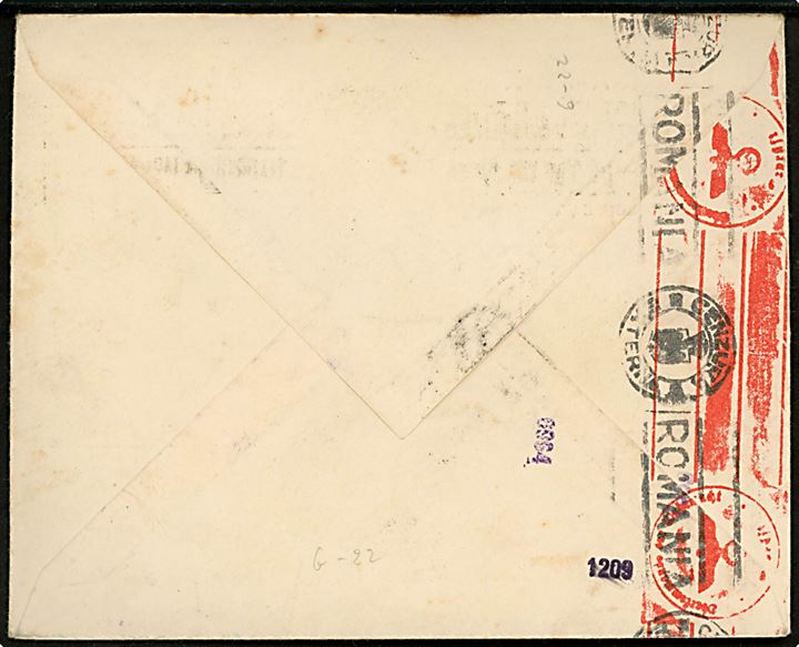 2 lei Besarabia i parstykke på brev fra Bucuresti d. 13.12.1941 til München, Tyskland. Både rumænsk og tysk censur.