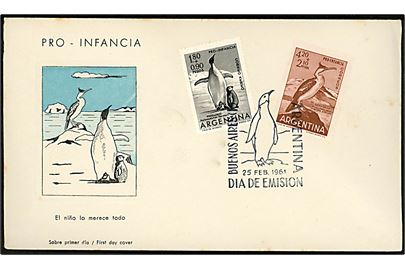 Pingvin udg. på illustreret FDC fra Buenos Aires d. 25.2.1961.