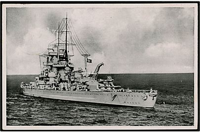 Tysk orlogsskib. Anvendt som ufrankeret feltpostkort med stumt stempel d. 15.12.1940 til Flensburg.