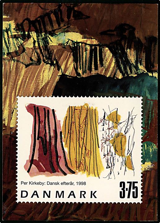 3,75 kr. Frimærkekunst illustreret helsagsbrevkort med Julemærke 1998 stemplet Sydjyllands Postcenter d. 20.12.1998 til Århus.