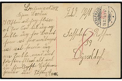 Ufrankeret feltpostkort stemplet Schafhaus d. 14.11.1916 til Düsseldorf.