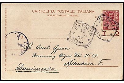 10 cent rød på postkort Rapalco d. 25.3.1925 til København.