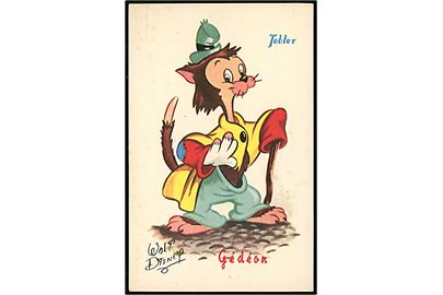 Walt Disney. Gideon (Pinocchio). Fransk reklame for Tobler chokolade. Georges Lang, Paris u/no.