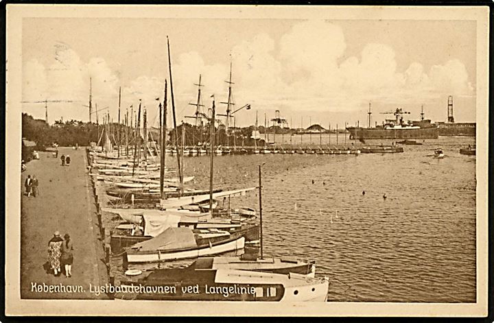 Købh., Langelinie med lystbådehavnen. Stenders København no. 226.
