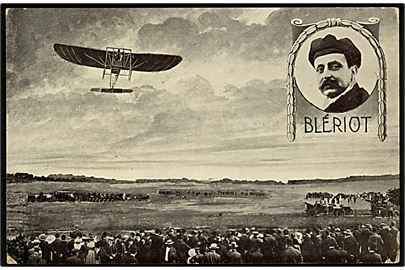 Pionerflyveren Bleriot under Intern. Flugwoche i Köln 1909. Officielt postkort.