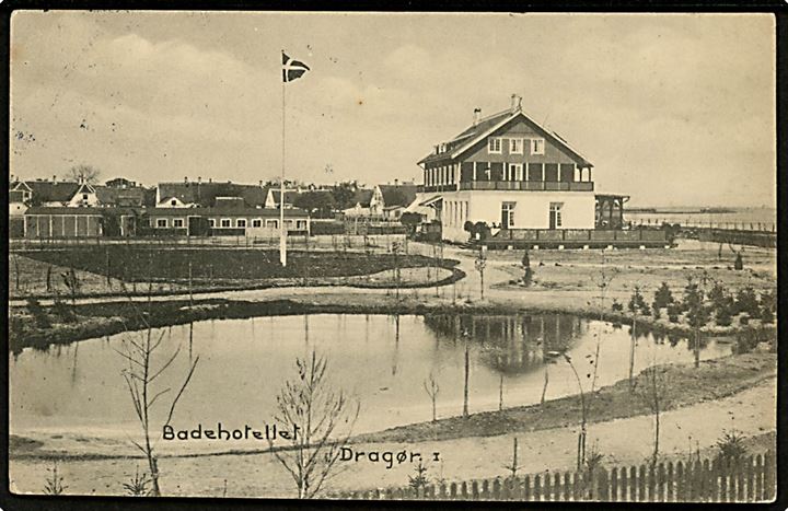 5 øre Chr. X på brevkort (Dragør Badehotel) annulleret med stjernestempel VAALSE og sidestemplet Nørre-Alslev d. 2.6.1917 til København.